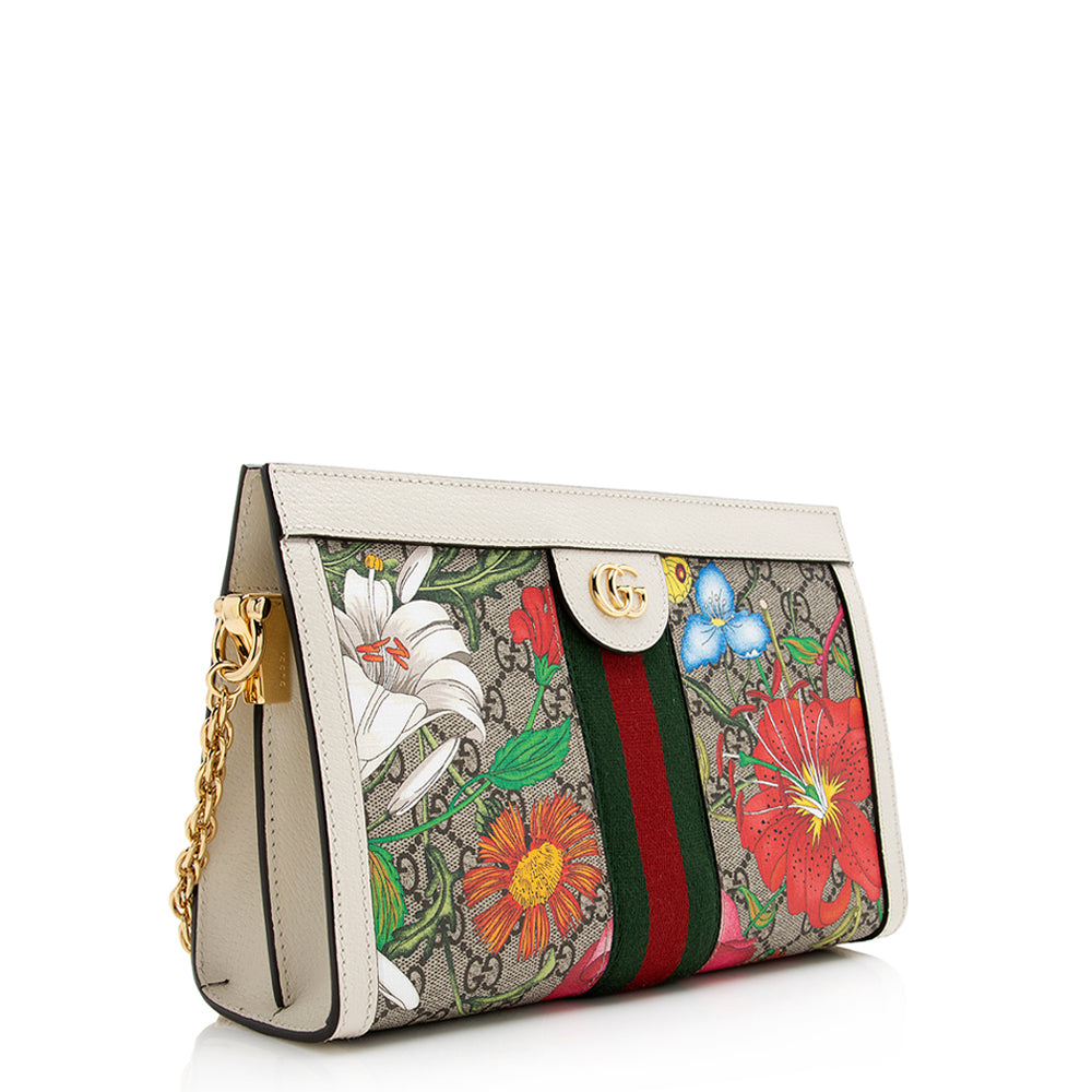 Gucci GG Supreme Flora Ophidia Web Shoulder Bag (SHF-21613)