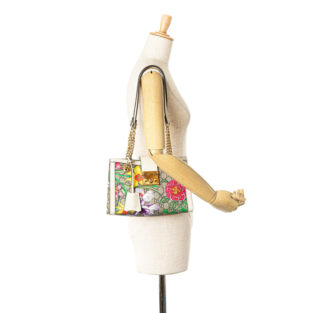 Gucci GG Supreme Flora Padlock Shoulder Bag