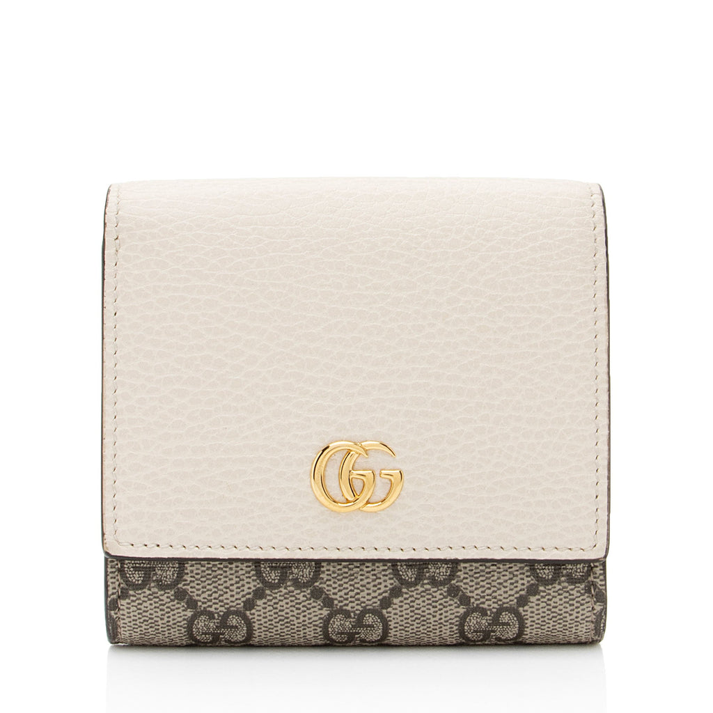 Gucci GG Supreme GG Marmont Compact Wallet (SHF-f4pbRS)