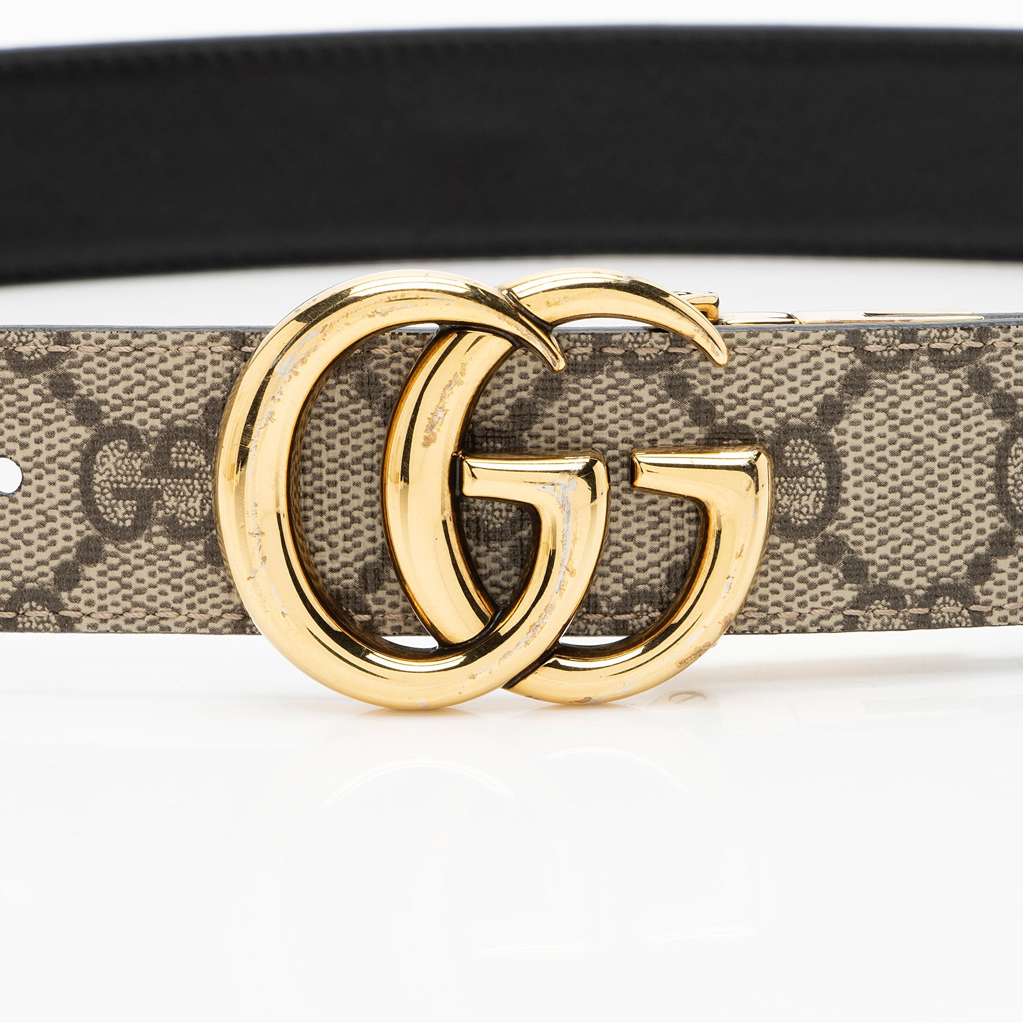 Gucci GG Supreme GG Marmont Reversible Belt - Size 32 / 80
