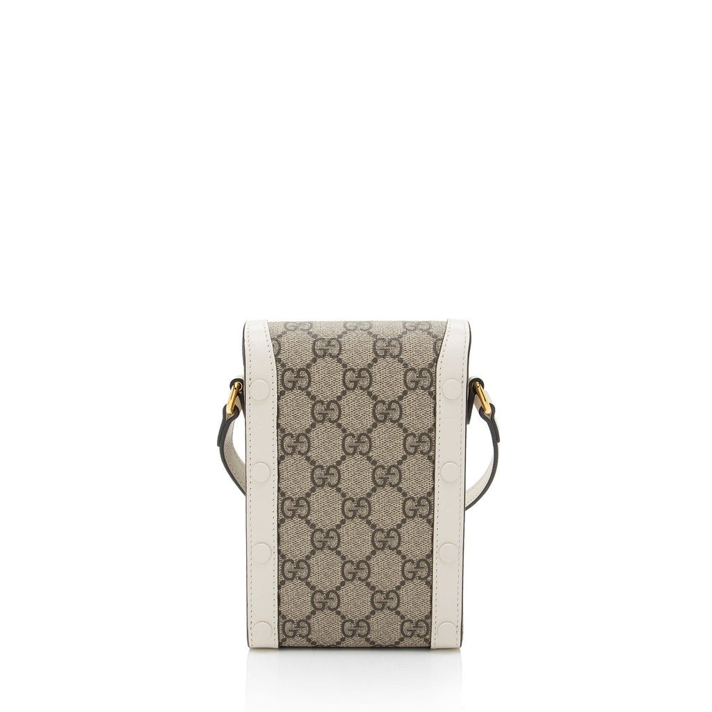 Gucci GG Supreme Horsebit 1955 Vertical Mini Shoulder Bag (SHF-eO3rqs)