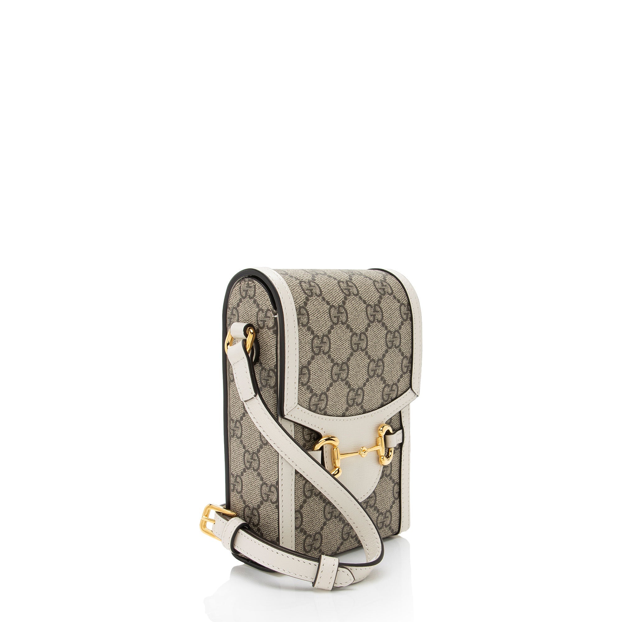Gucci GG Supreme Horsebit 1955 Vertical Mini Shoulder Bag (SHF-eO3rqs)