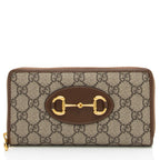 Gucci GG Supreme Horsebit 1955 Zip Around Wallet (SHF-nmmLcz)