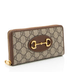 Gucci GG Supreme Horsebit 1955 Zip Around Wallet (SHF-nmmLcz)