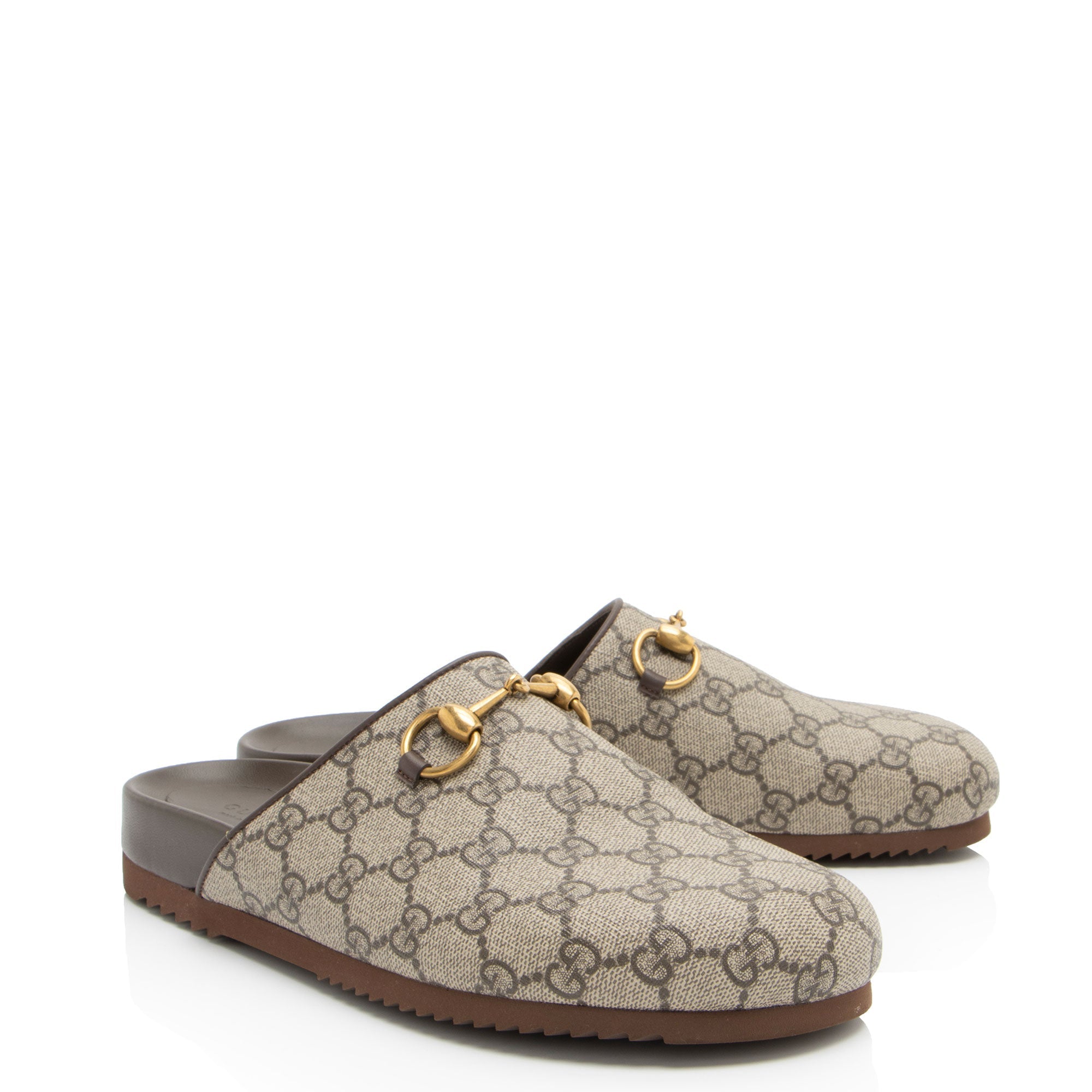 Gucci GG Supreme Horsebit Mules - Size 9.5 / 39.5