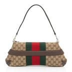Gucci GG Supreme Horsebit Web Chain Shoulder Bag (SHF-lQWg6i)