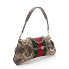 Gucci GG Supreme Horsebit Web Chain Shoulder Bag
