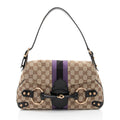 Gucci GG Supreme Horsebit Web Flap Bag (SHF-dZLqw3)