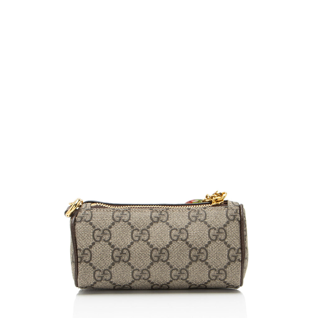 Gucci GG Supreme Interlocking G Strawberry Charm Coin Purse