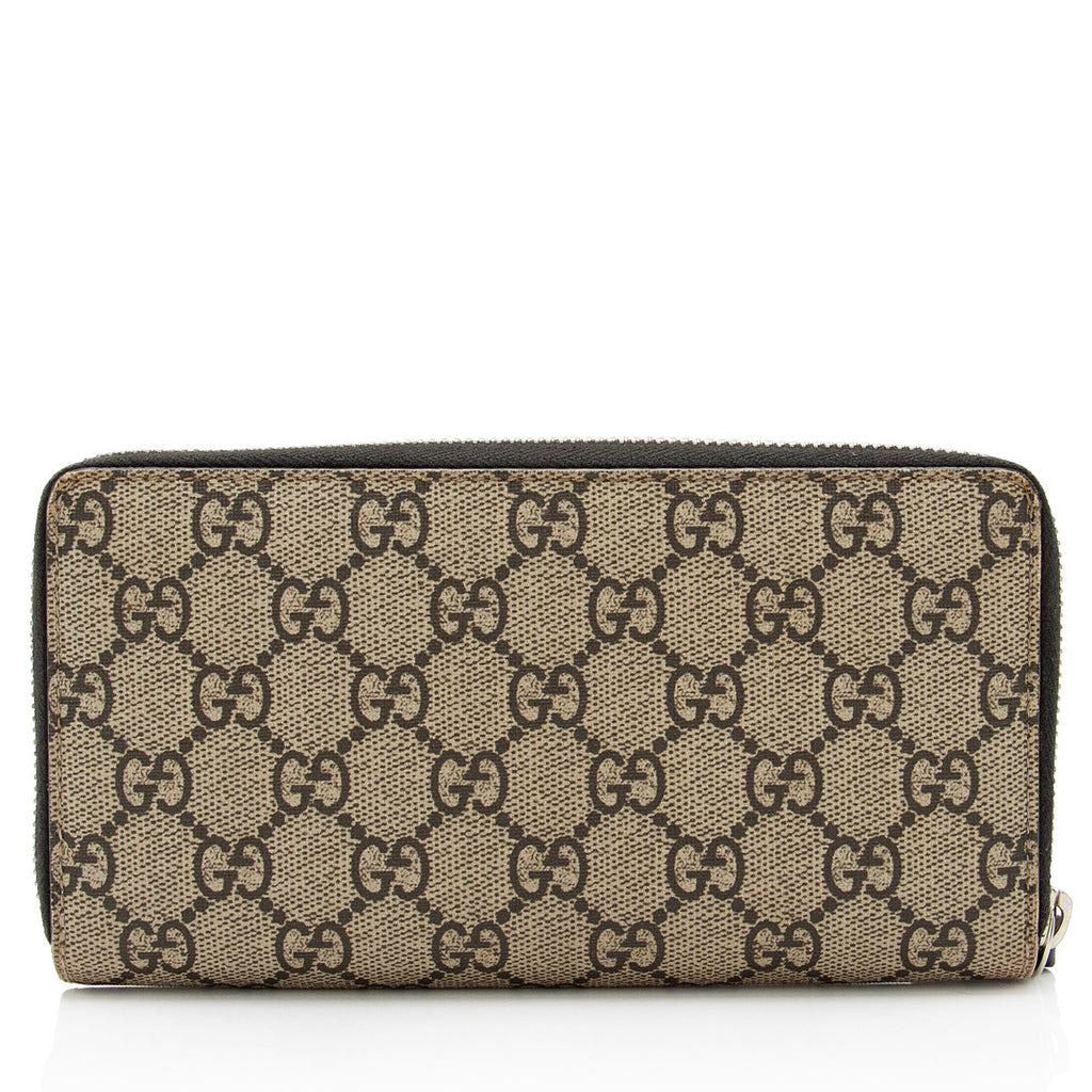 Gucci GG Supreme Kingsnake Zip Around Wallet (SHF-XF9siG)