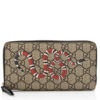 Gucci GG Supreme Kingsnake Zip Around Wallet (SHF-XF9siG)