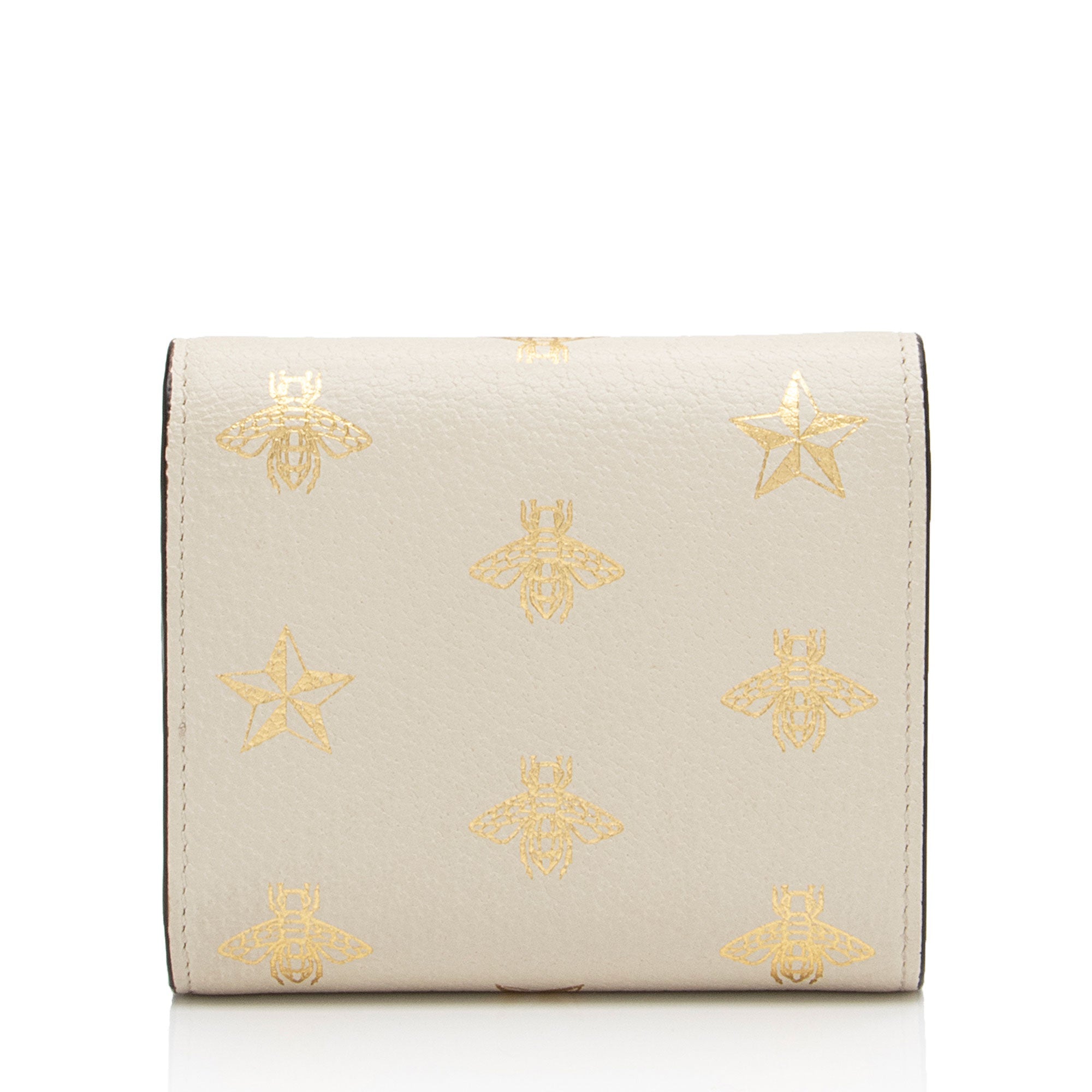 Gucci GG Supreme Leather Bee Star Padlock Compact Wallet (SHF-ZjgWCN)
