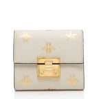 Gucci GG Supreme Leather Bee Star Padlock Compact Wallet (SHF-ZjgWCN)