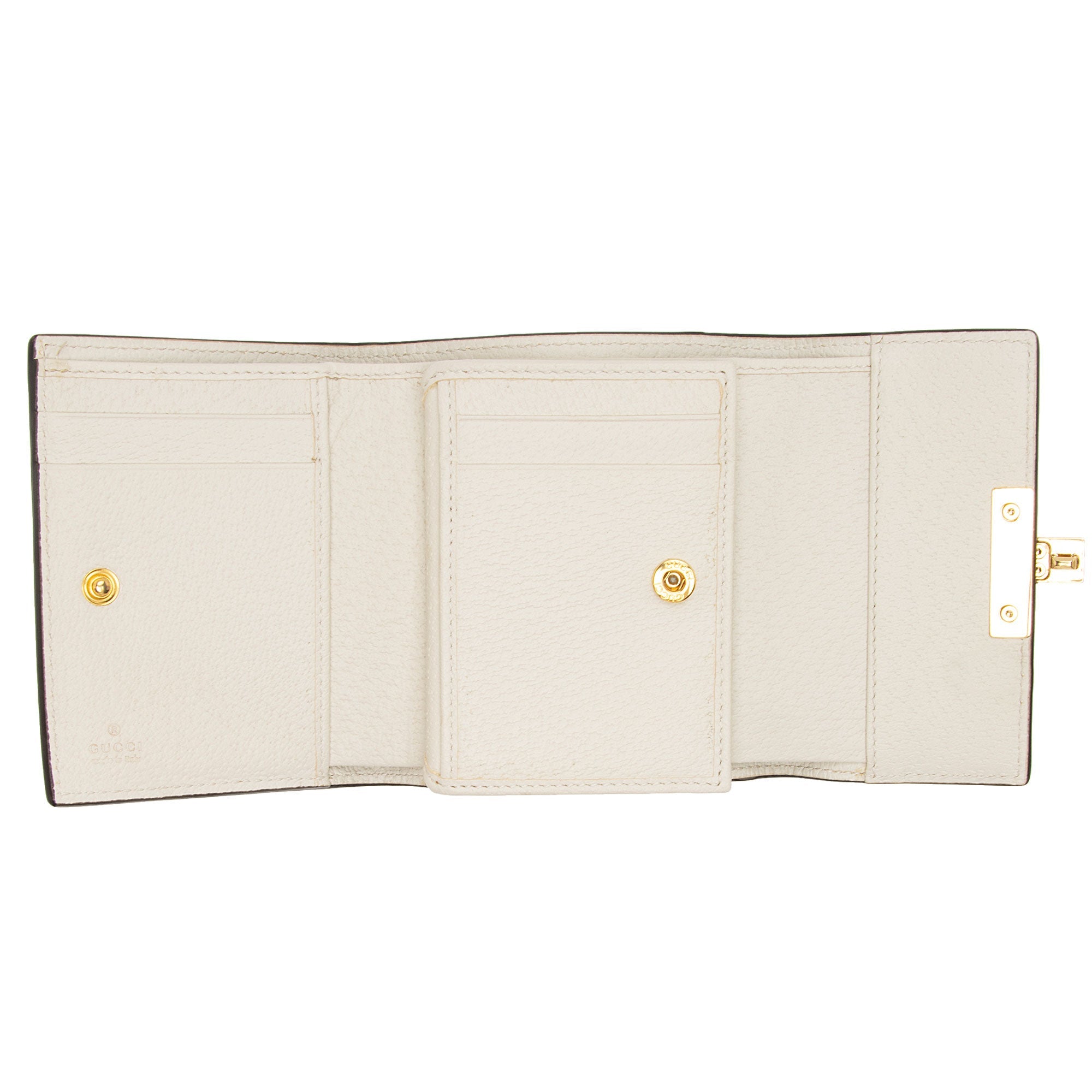 Gucci GG Supreme Leather Bee Star Padlock Compact Wallet (SHF-ZjgWCN)
