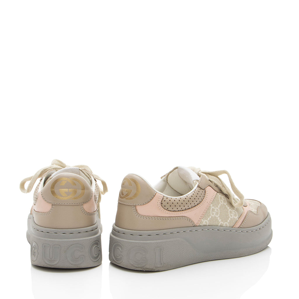 Gucci GG Supreme Leather Interlocking G Platform Sneakers - Size 5.5 / 35.5