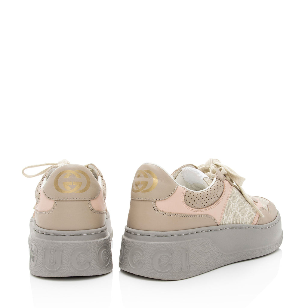 Gucci GG Supreme Leather Interlocking G Platform Sneakers - Size 9.5 / 39.5 (SHF-bQDCGY)