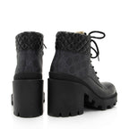 Gucci GG Supreme Leather Lace Up Ankle Boots - Size 10 / 40 (SHF-Rnm2Gv)