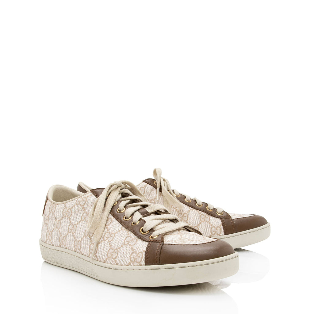 Gucci GG Supreme Leather Low Top Sneakers - Size 8.5 / 38.5 (SHF-ynQxjf)