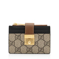 Gucci GG Supreme Leather Padlock Card Case Wallet (SHF-LgCvRN)