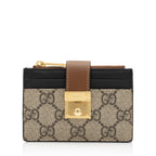 Gucci GG Supreme Leather Padlock Card Case Wallet (SHF-LgCvRN)