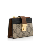 Gucci GG Supreme Leather Padlock Card Case Wallet (SHF-LgCvRN)