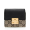 Gucci GG Supreme Leather Padlock Compact Wallet (SHF-hLMamg)