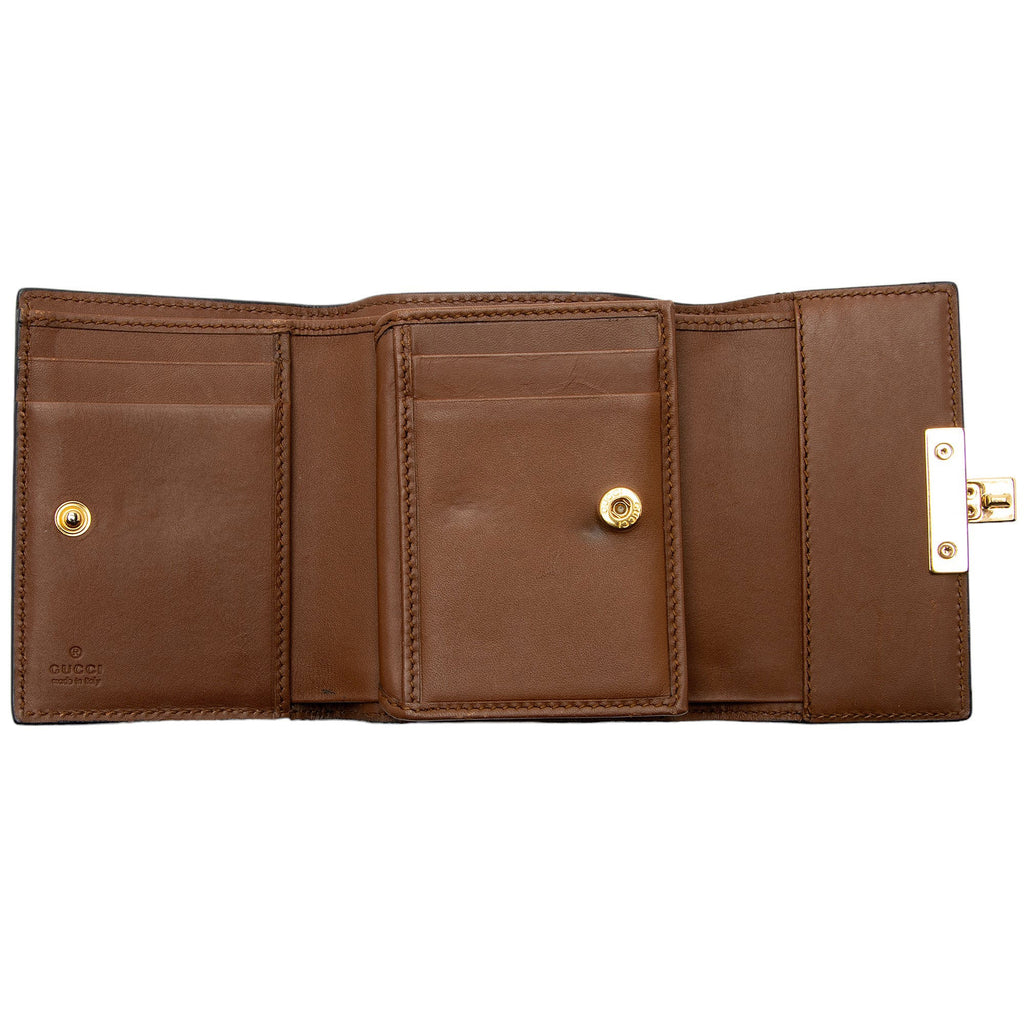 Gucci GG Supreme Leather Padlock Compact Wallet (SHF-hLMamg)