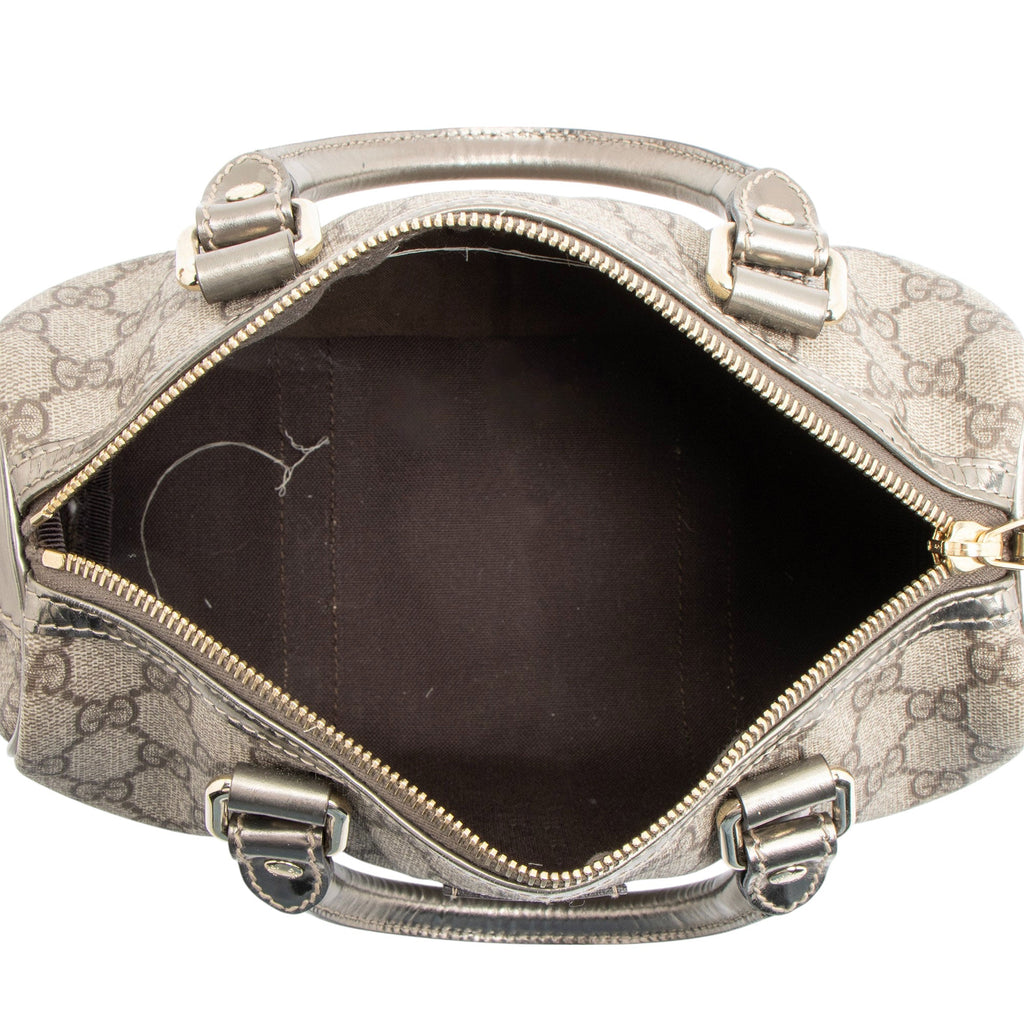 Gucci GG Supreme Metallic Leather Joy Small Boston Bag
