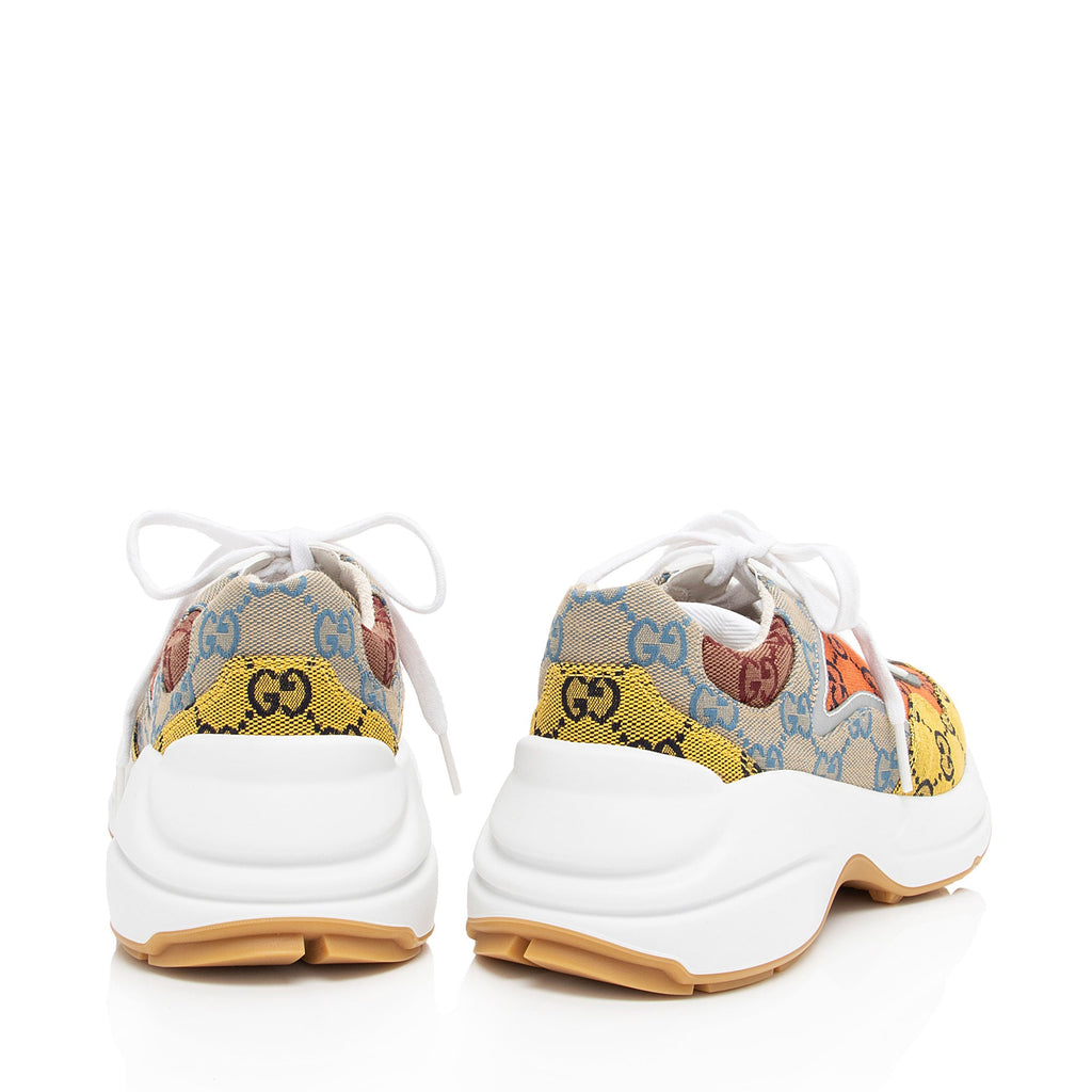 Gucci GG Supreme Mixed Fabric Rhyton Sneakers - Size 6 / 36 (SHF-M6SFO8)