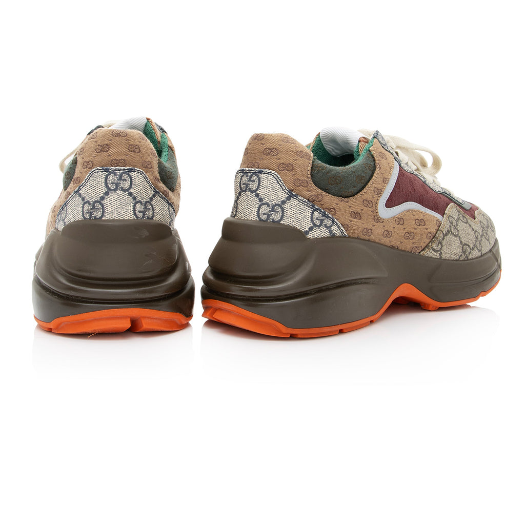 Gucci GG Supreme Mixed Fabric Rhyton Sneakers - Size 8.5 / 38.5 (SHF-QYXqpI)
