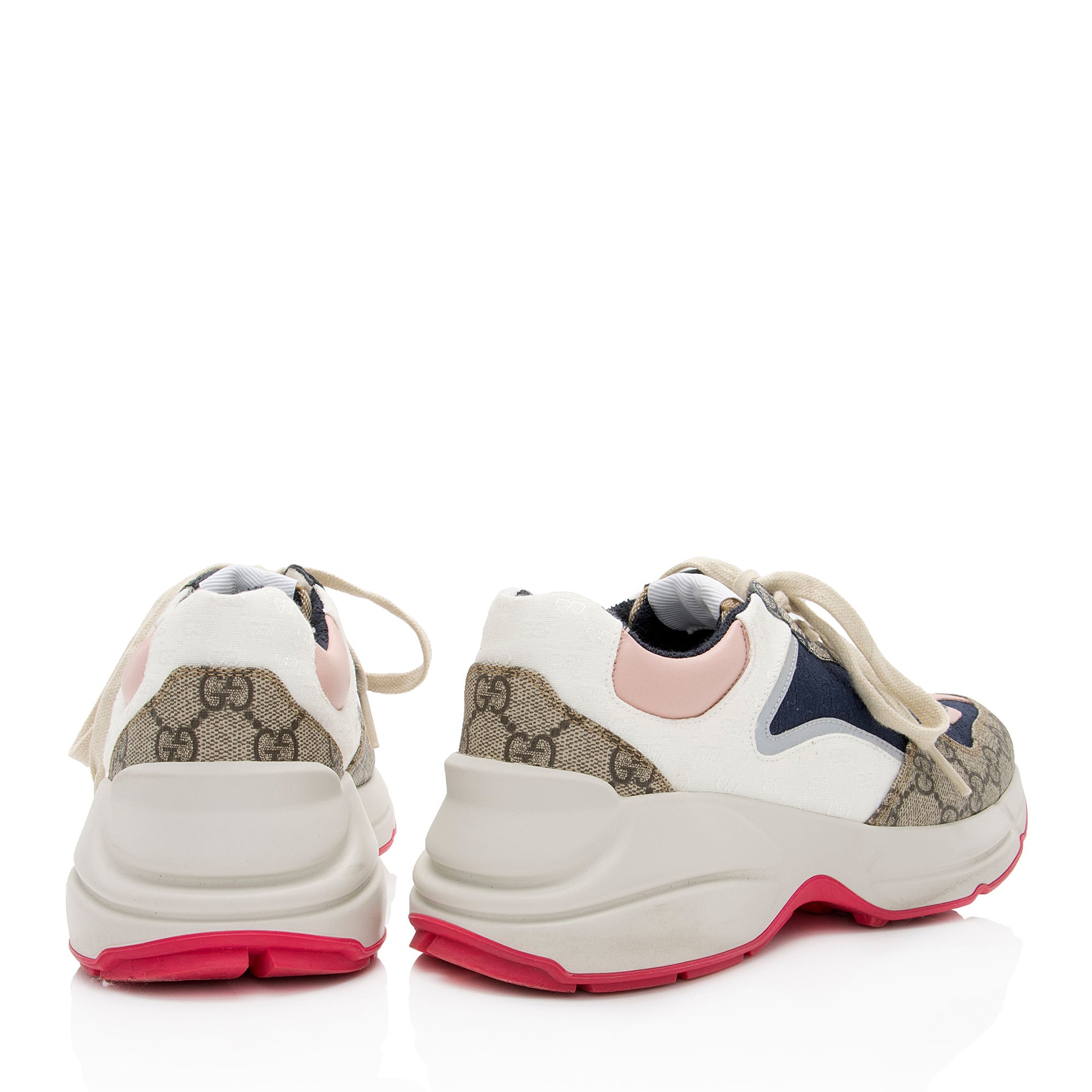 Gucci GG Supreme Mixed Fabric Rhyton Sneakers - Size 8.5 / 38.5 (SHF-PQZk8i)