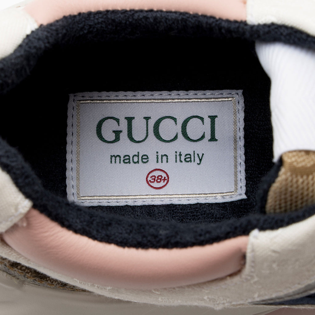 Gucci GG Supreme Mixed Fabric Rhyton Sneakers - Size 8.5 / 38.5 (SHF-PQZk8i)