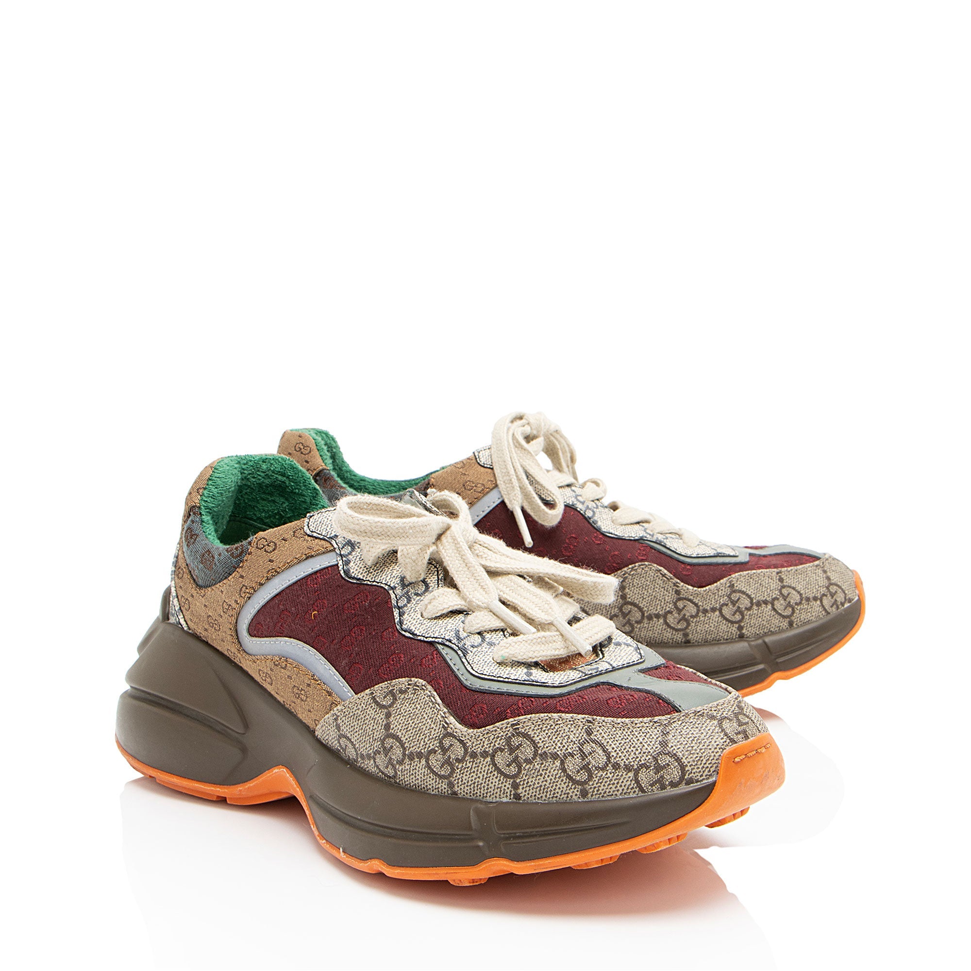 Gucci GG Supreme Mixed Fabric Rhyton Sneakers - Size 9 / 39 - FINAL SALE