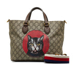 Gucci GG Supreme Mystic Cat Satchel (SHG-JMBObq)