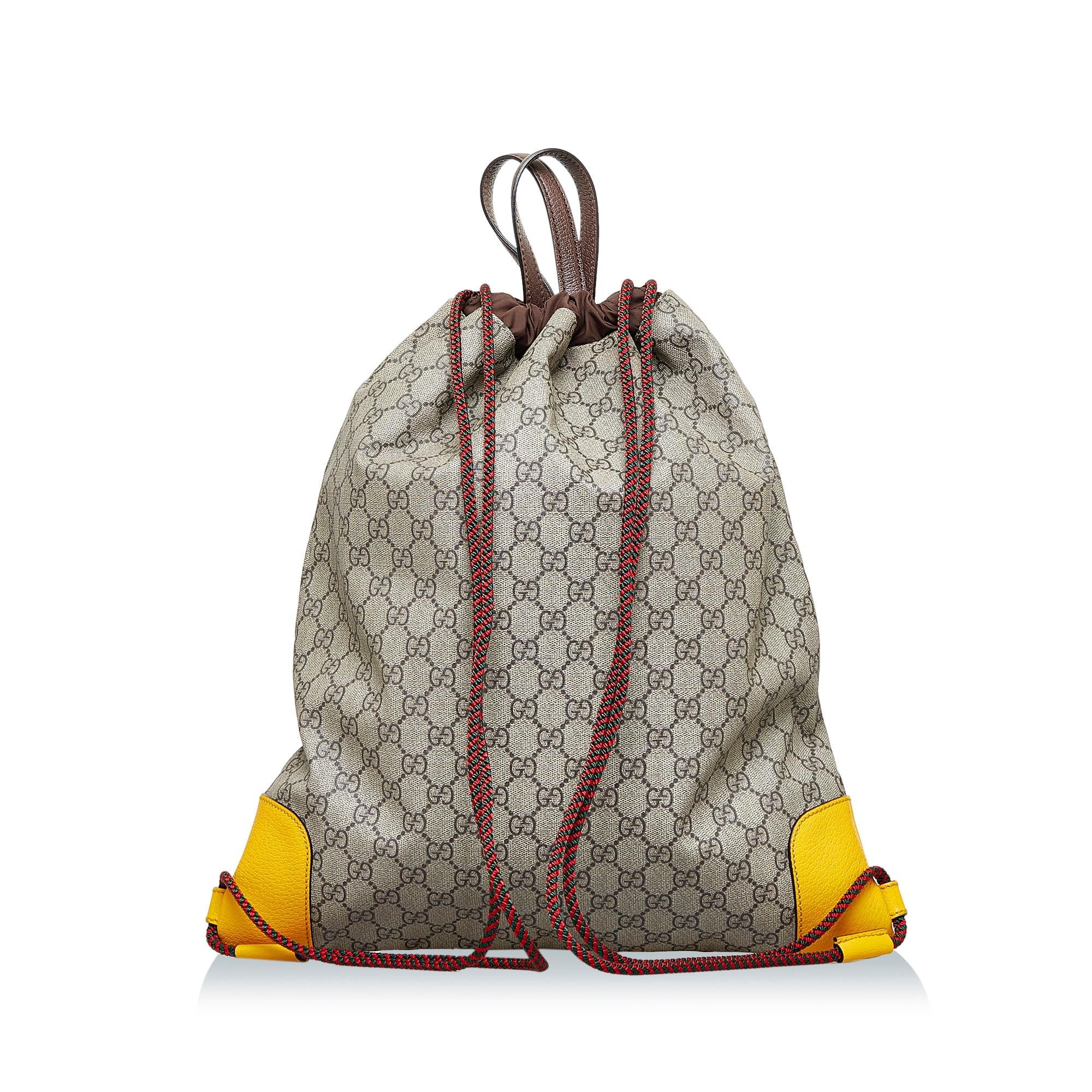 Gucci GG Supreme Neo Vintage Drawstring Backpack (SHG-CHnyKG)