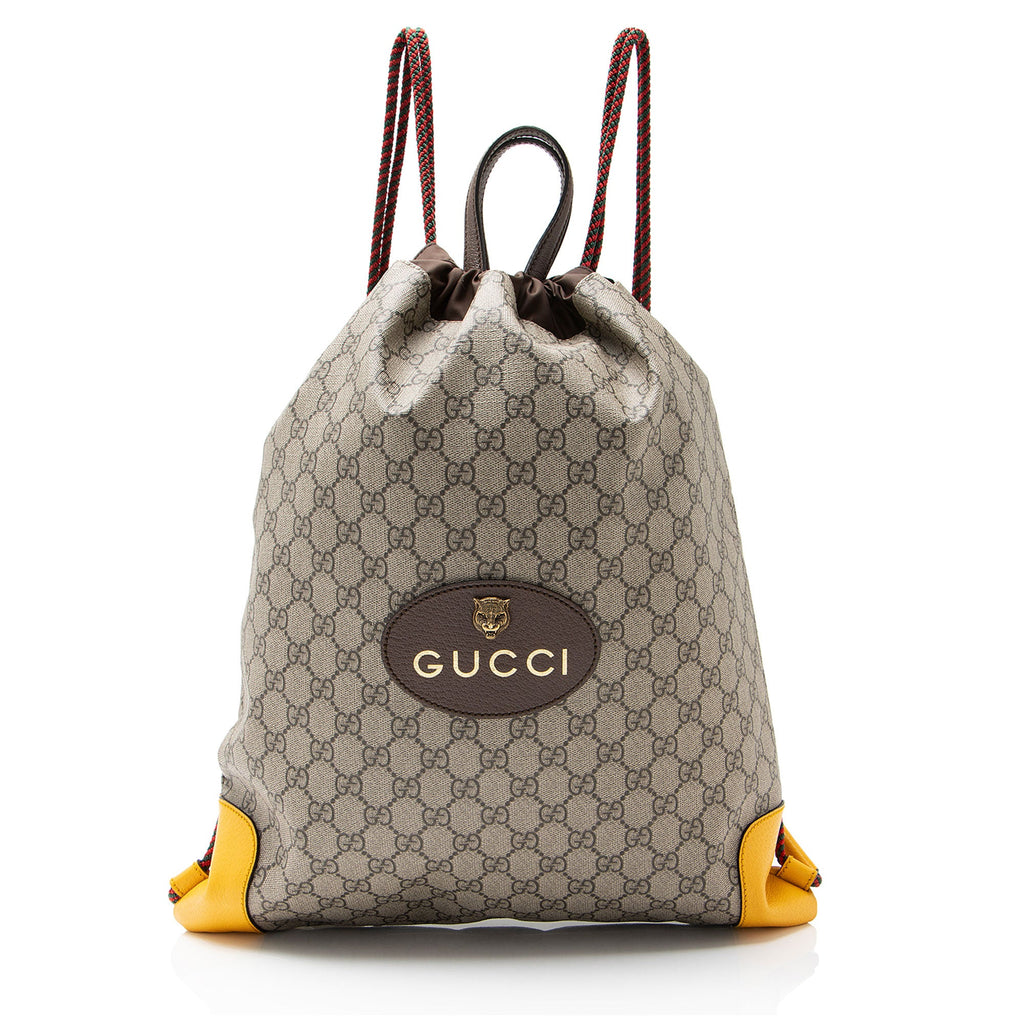 Gucci GG Supreme Neo Vintage Drawstring Backpack