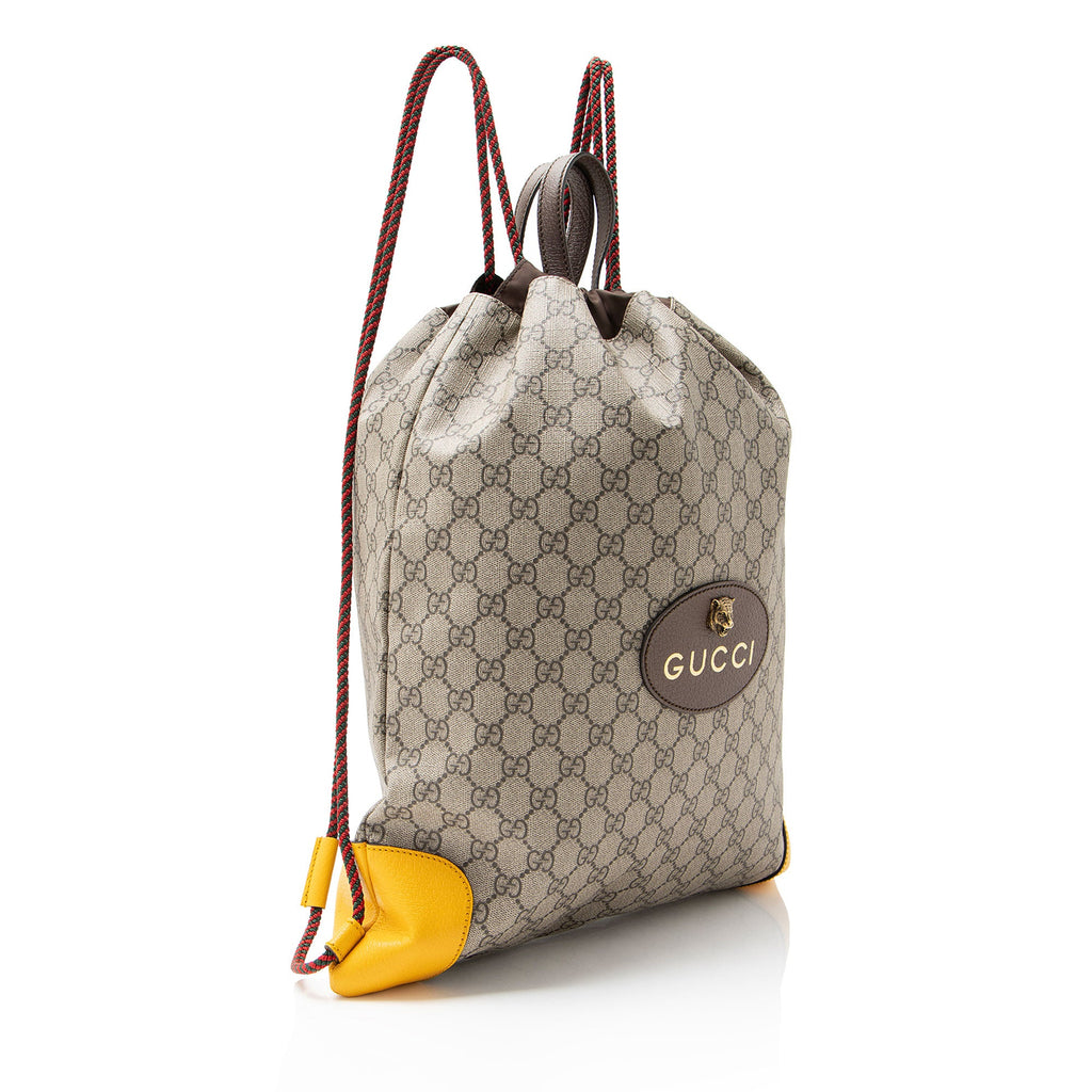 Gucci GG Supreme Neo Vintage Drawstring Backpack