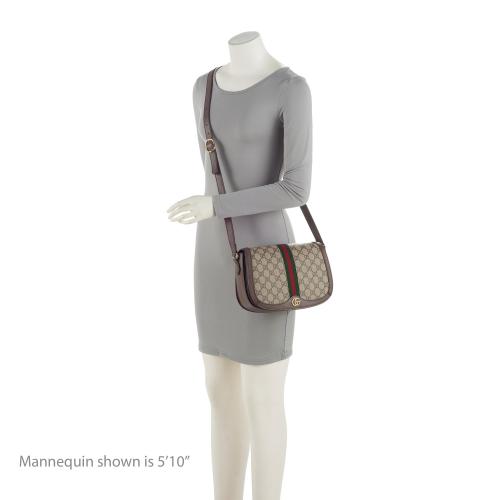 Gucci GG Supreme Ophidia Flap Messenger (SHF-6FVzgF)