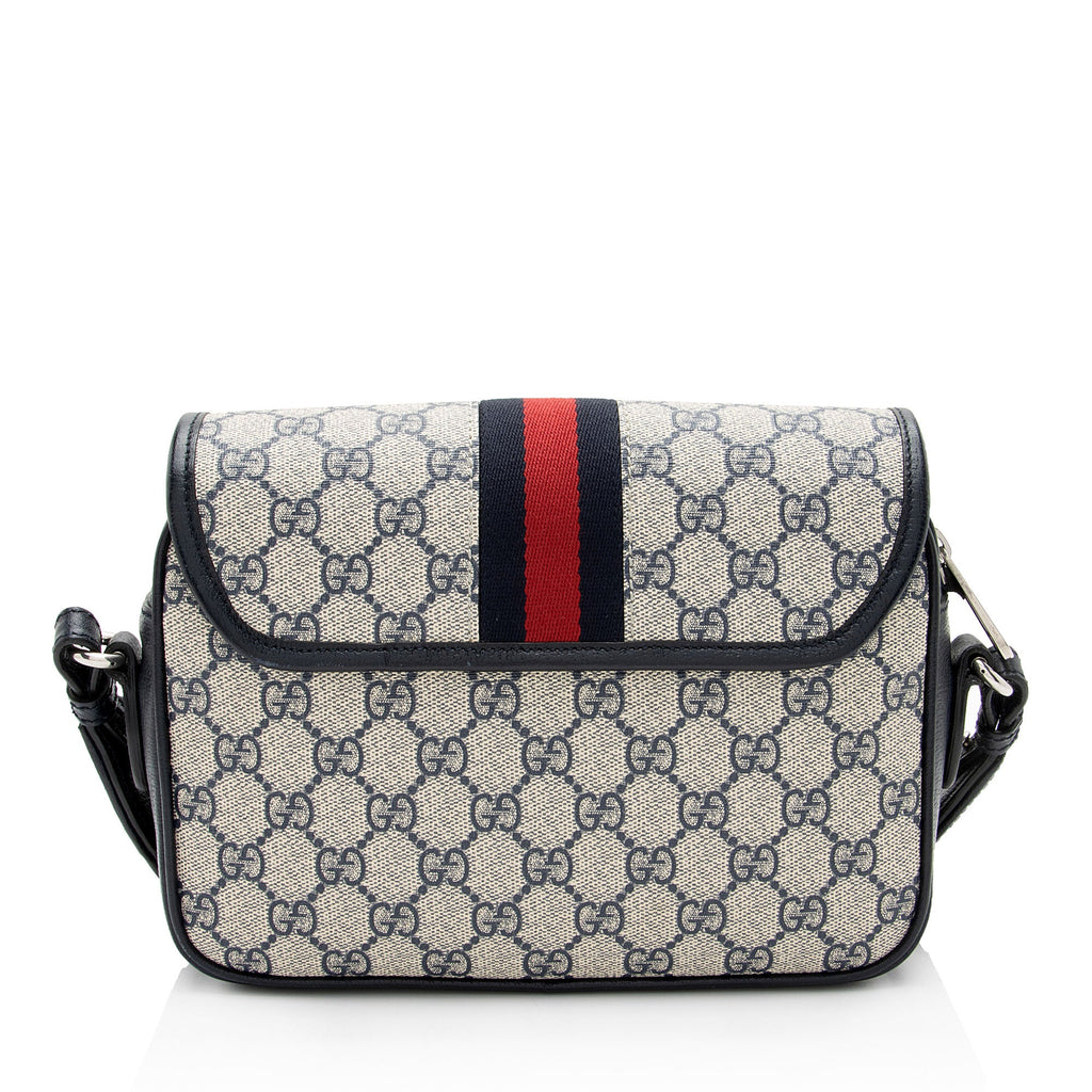 Gucci GG Supreme Ophidia Studded Web Flap Small Messenger (SHF-PTZrcp)