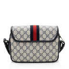 Gucci GG Supreme Ophidia Studded Web Flap Small Messenger (SHF-PTZrcp)