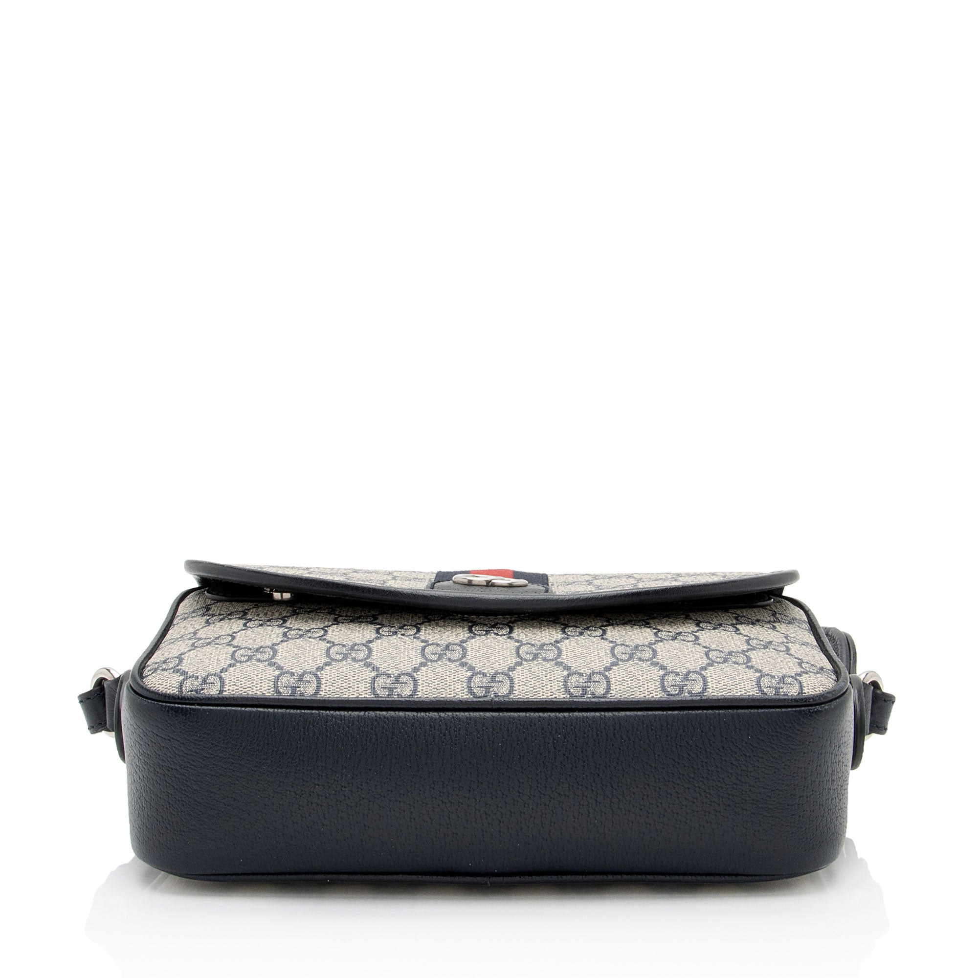 Gucci GG Supreme Ophidia Studded Web Flap Small Messenger (SHF-PTZrcp)