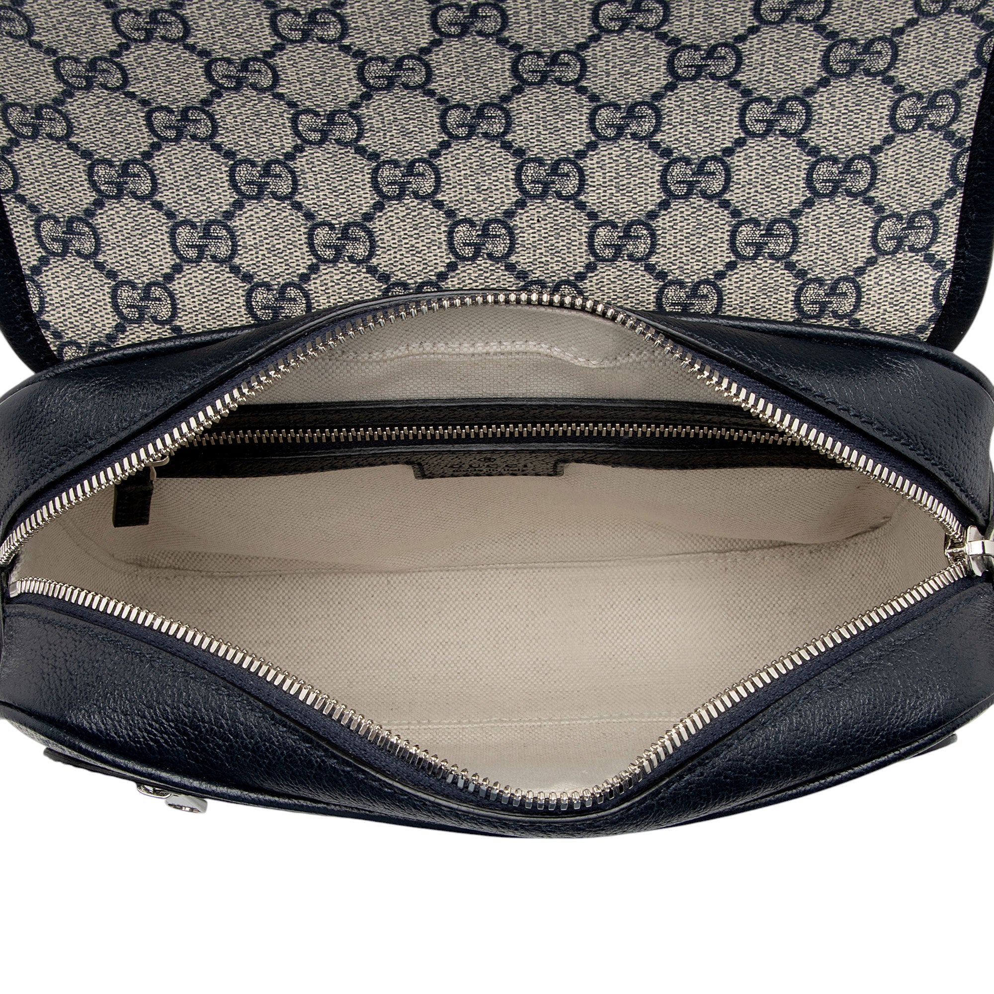 Gucci GG Supreme Ophidia Studded Web Flap Small Messenger (SHF-PTZrcp)