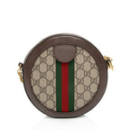 Gucci GG Supreme Ophidia Round Mini Shoulder Bag (SHF-WZsBel)