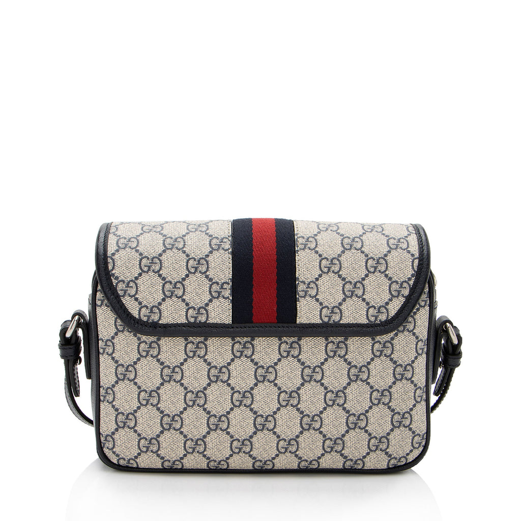 Gucci GG Supreme Ophidia Studded Web Flap Small Messenger (SHF-ken4qy)