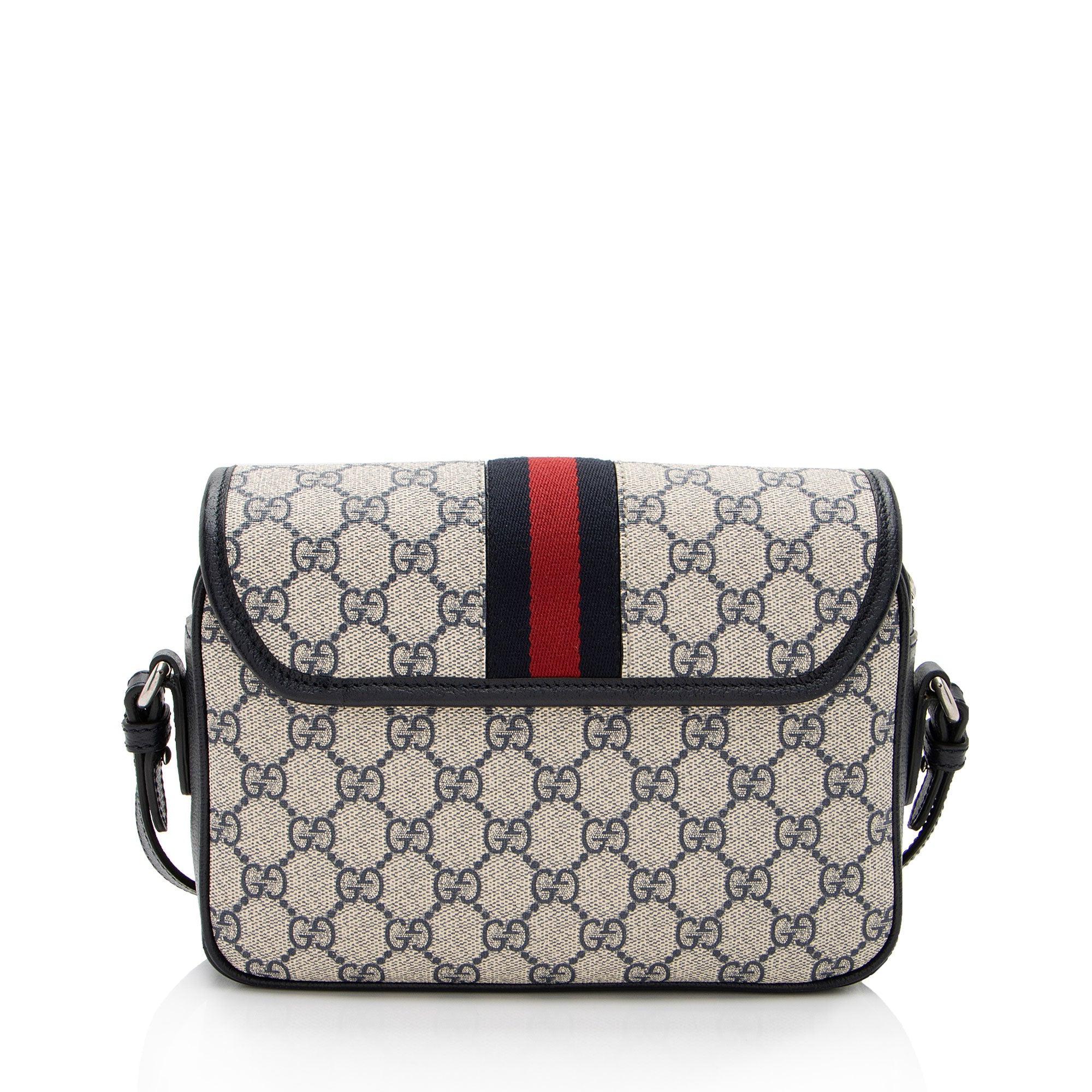 Gucci GG Supreme Ophidia Studded Web Flap Small Messenger (SHF-ken4qy)