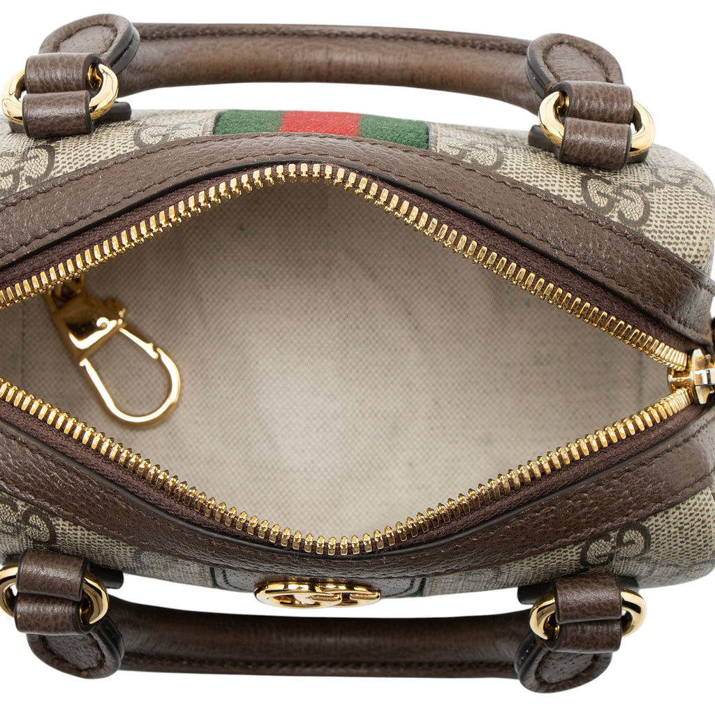 Gucci GG Supreme Ophidia Super Mini Boston Bag