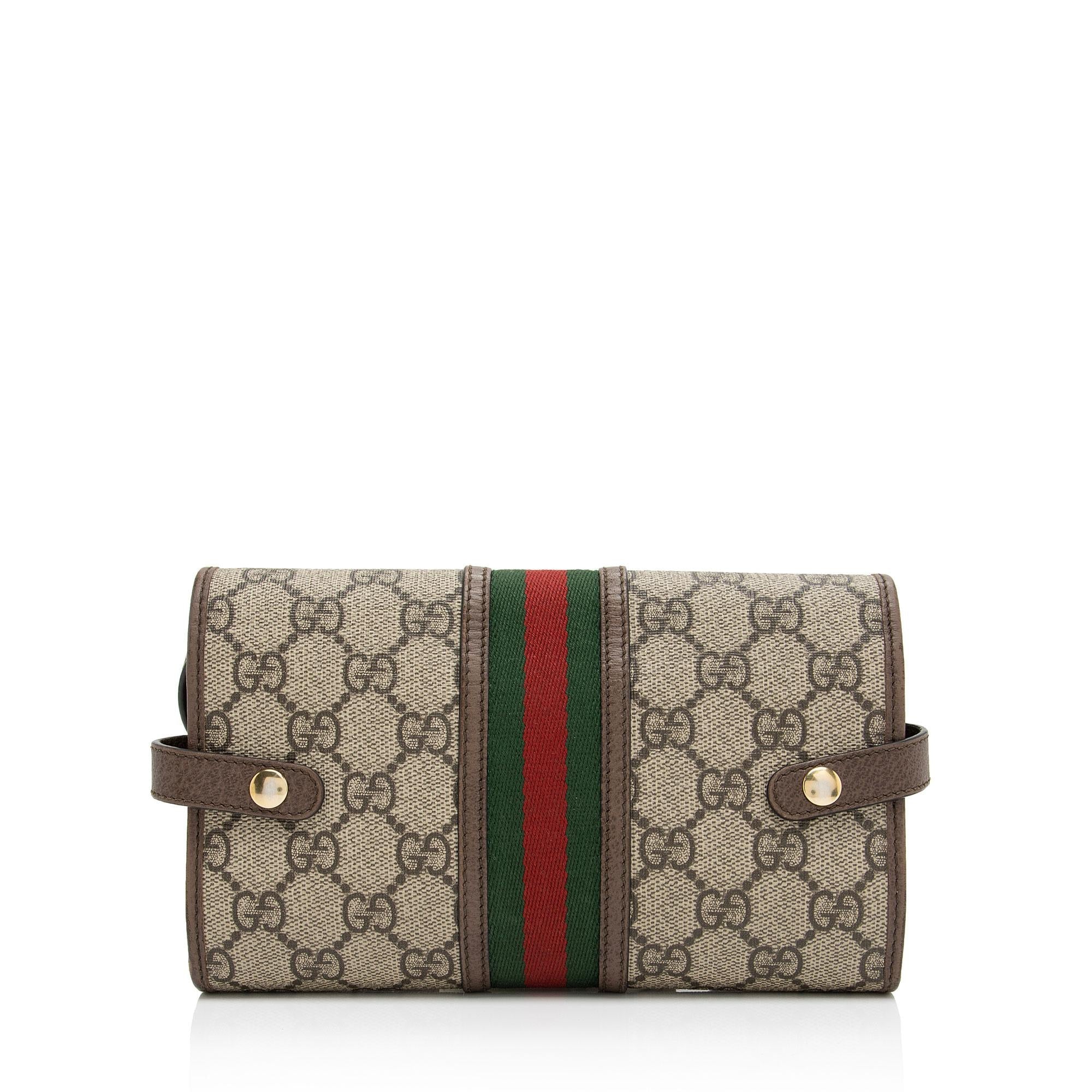 Gucci GG Supreme Ophidia Tri-Fold Wallet Crossbody Bag (SHF-qymUM5)