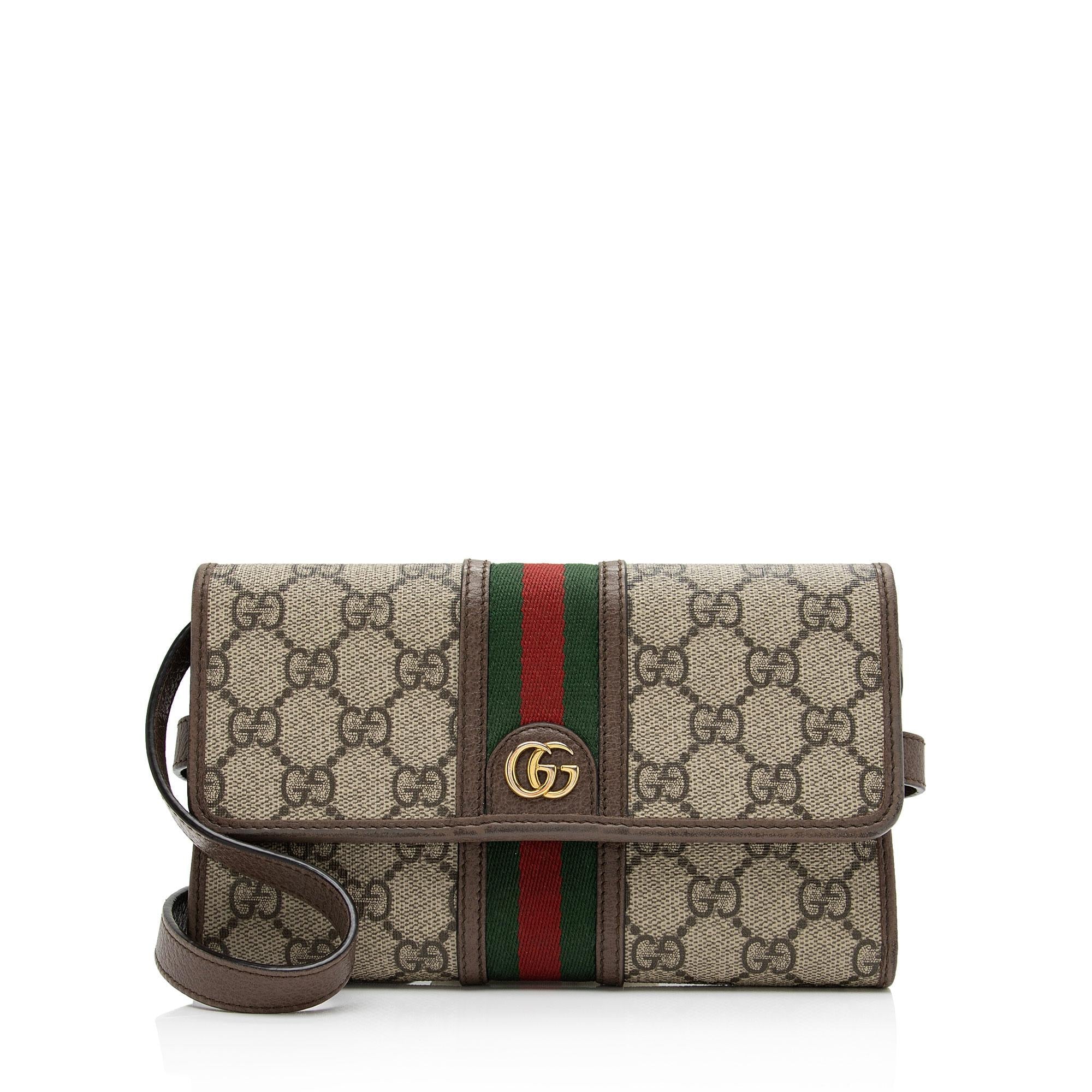 Gucci GG Supreme Ophidia Tri-Fold Wallet Crossbody Bag (SHF-qymUM5)