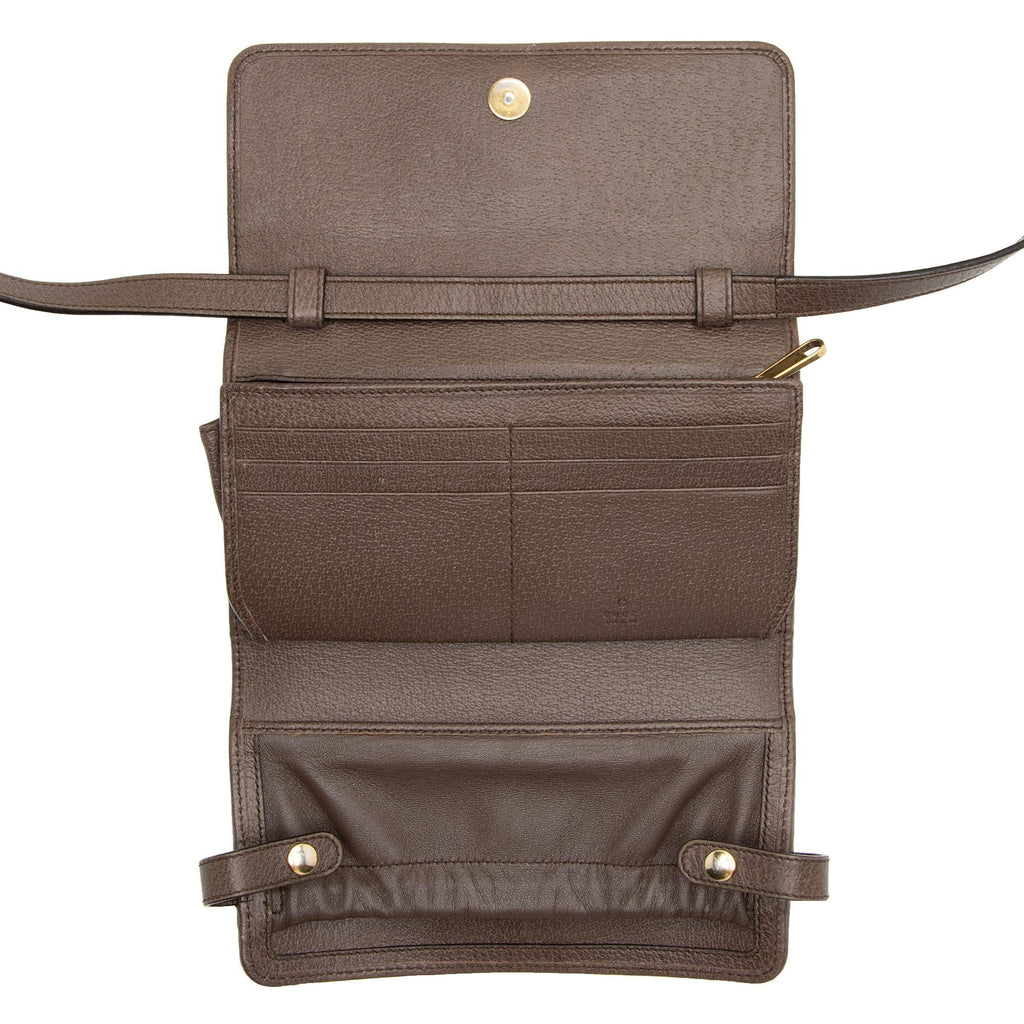 Gucci GG Supreme Ophidia Tri-Fold Wallet Crossbody Bag (SHF-qymUM5)