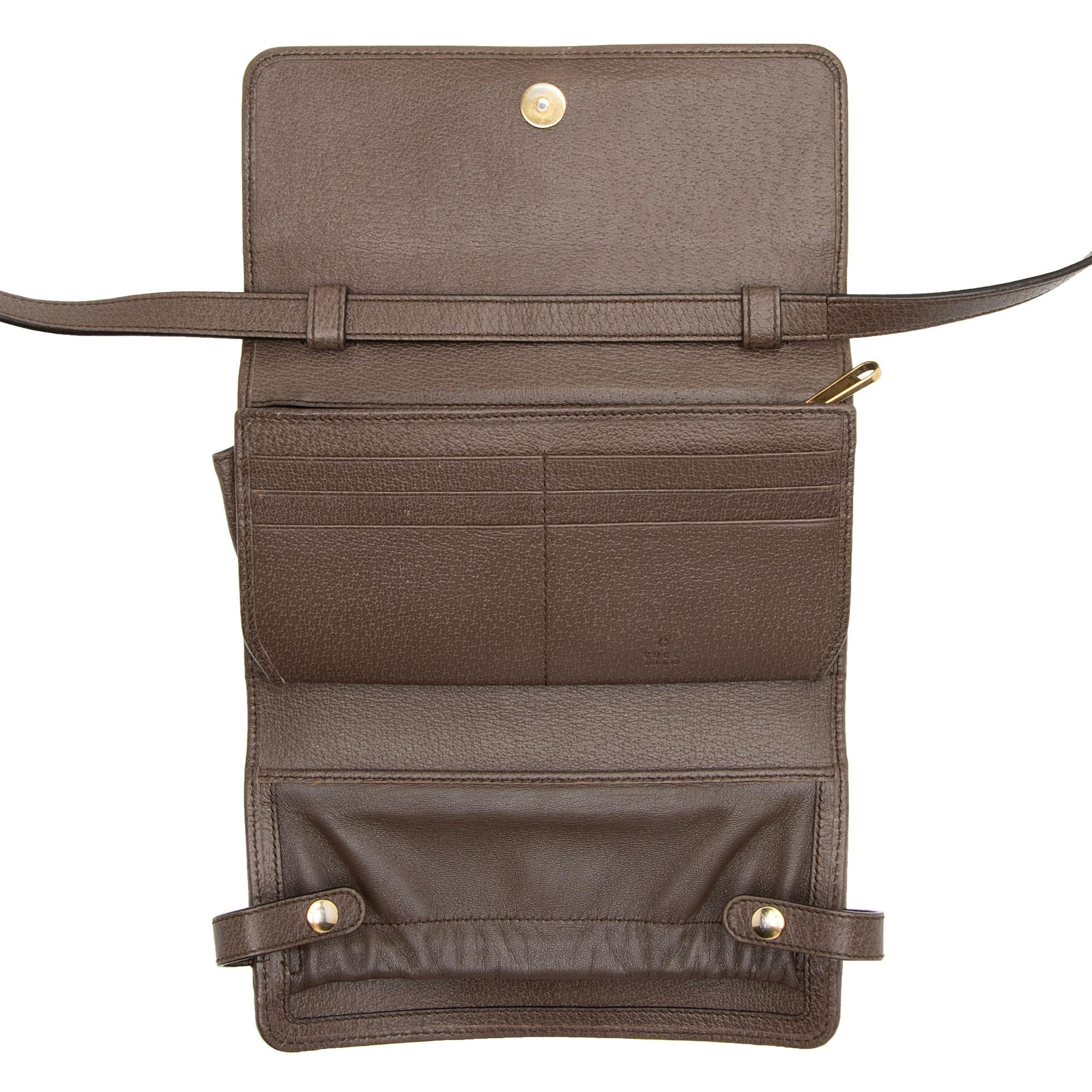 Gucci GG Supreme Ophidia Tri-Fold Wallet Crossbody Bag (SHF-qymUM5)
